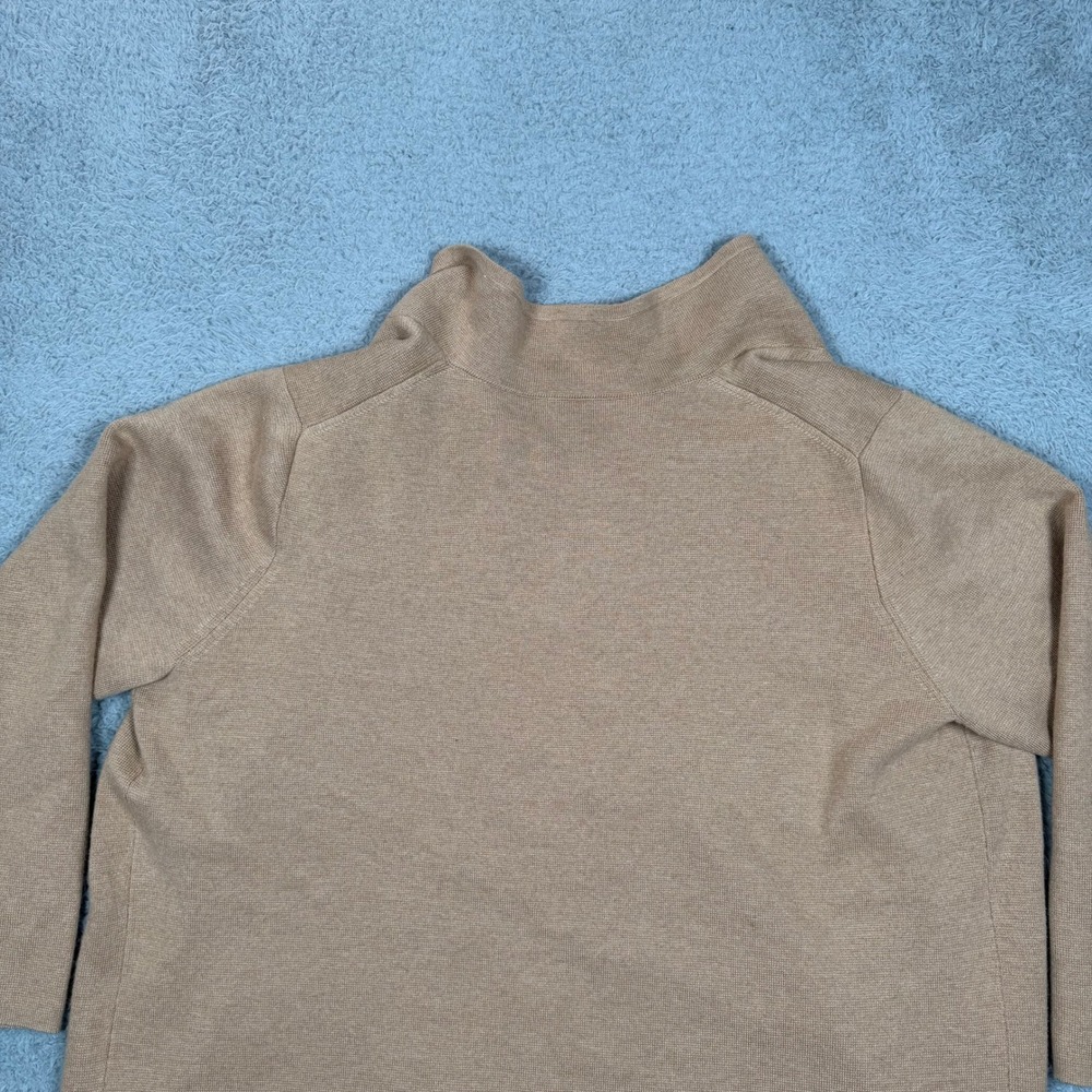 J.Crew Womens Tan Camel Merino Wool Blend Open Front Sweater Blazer Jacket L - Picture 4 of 9